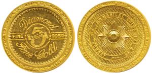 M/s Manilal Chimanlal & Co Bombay, Gold 5 Tola, 58.4g, obv. Star logo, with the initials o