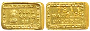 Bombay Mint 10g, Gold Control Scheme redemption Bar, Ashoka Pillar, 995.0 Fine and 10g in 