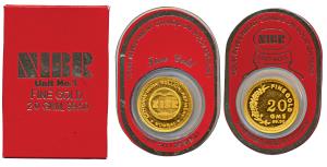 Gold Medallion, 20g, National Refinery Pvt. Ltd. Bombay. Within original packaging, Uncirc