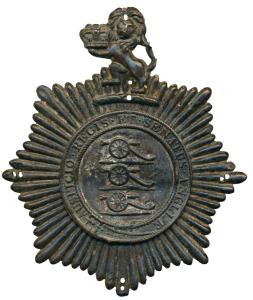 East India Company Army, Copper Breast Badge / Shako (a tall, cylindrical military cap) Pl