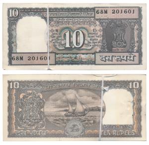Rupees 10 bundle, signed S. Venkitaramanan, prefix M (J&R 6.4.10.2B). Without pin, Uncircu
