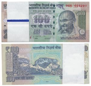 Rupees 100 bundle, 2014, signed D. Subbarao, Error, the signature of the governor does not