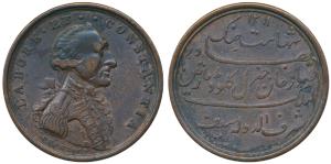 Major General Claude Martin (1735-1800), Copper Medal, 13.45g, obv. bust of Claude Martin 