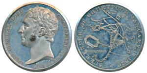 Surrender of Bhurtpoor, White Metal, 32.24g, obv. bust of Lieut. General Lord Combermere, 