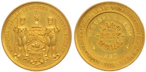 Victoria Jubilee Technical Institute, Bombay, Gold Medal, 31.8g, obv. two Native Infantry 