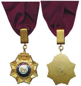 Order of British India, 1st Class, 1st type neck badge, gold and enamel medal, 37.5g, a go