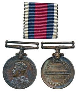 Indian Police Medal, George V, Bronze, Miniature of the above lot, Indian Police enclosed 