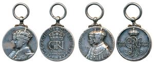 Silver Jubilee Medal of George V and Queen Mary and Coronation Medal 1937, Silver, George 