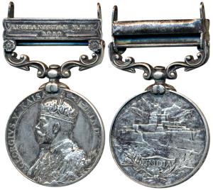 Indian General Service, George V, Silver Medal, Afghanistan North West Frontier 1919 bar, 