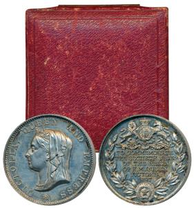 Victoria Diamond Jubilee Medal, White Metal, obv. crowned, veiled and draped bust of Victo