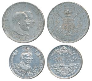 Edward VII Coronation Medal, Aluminium, 1902, conjoined bust of Edward VII and Queen Alexa