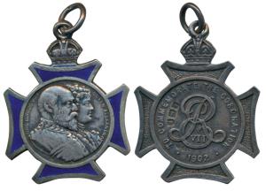 Edward VII Coronation, Silver Medal, conjoined bust of Edward VII and Queen Alexandra on o