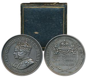 George V and Queen Mary Coronation, Silver Medal, June 22nd 1911, 127.87g, conjoined busts