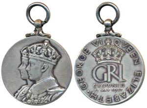 George VI and Queen Elizabeth Coronation, Silver Medal, obv. conjoined bust of George VI a