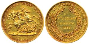 The St. George’s Rifles or 11th Middlesex Volunteers, Gold Medal, 14.76g, obv. St. George 