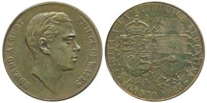 Visit of the Prince of Wales to Argentina, 1925, obv. bust of king to right, rev. on a spr