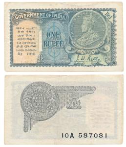 George V, Rupee 1, 2nd issue, 1935, signed J. W. Kelly, Prefix A (J&R 3.2.1B). Very Fine+,
