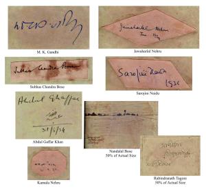 An Autograph book containing a treasure trove of signatures, such as Mahatma Gandhiji in D