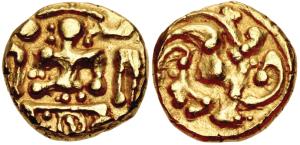 Western Gangas (Talakad), Uncertain ruler, (c. 1080-1138), Gold Pagoda, 3.74g, Obverse: fi