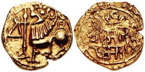 Kadambas of Goa (c. 11th century AD), Anonymous, Gold Pagoda, 3.12g, ’Conqueror of the Mal
