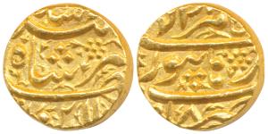 Jahangir, Gold Mohur, 10.92g, Burhanpur Mint, AH 1017/18, Month Tir, RY 18, complete mint 