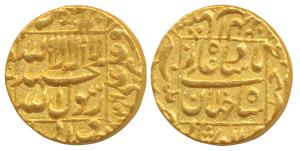Shah Jahan, Gold Mohur, 10.89g, Patna Mint, AH 1046/10, legend within square area, complet