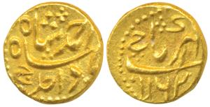 Ahmed Shah Bahadur (AH 1161-1167, 1748-1754 AD), Gold Pagoda, 2.82g, Karapa Mint, Obverse: