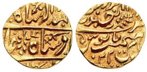 Man Singh (AH 1218-1259, 1803-1843 AD), Gold Mohur, 11.01g, Jodhpur Mint, in the name of M