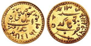 Rasul Muhammad Khan (AH 1309-1329, VS 1948-1968, 1891-1911 AD), Gold Kori, 4.02g, Junagadh