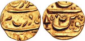 Bhupinder Singh (VS 1958-1995, 1900-1937 AD), Gold 2/3 Mohur, 7.43g, in the name of Ahmed 