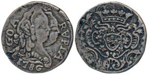 Goa, Maria I and Pedro III, Silver Rupia, 10.63g, obv. Conjoined busts of the king and que