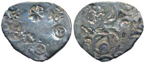 Archaic Punch Marked Coinage, attributed to Kosala Janapada, Silver Karshapana, 2.96g, obv