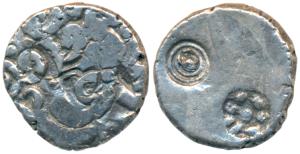 Archaic Punch Marked Coinage, attributed to Kosala Janapada, Silver Karshapana, 3.21g, obv