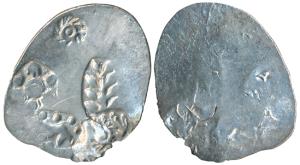 Archaic Punch-marked, Magadha Janapada, Silver Karshapana, 3.25g, five-symbols, obv. six a