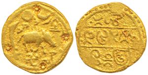 Rashtrakutas / Chalukyas of Kalyani or their feudatories (c. 900 - 1000 AD), Gold Gadyana,