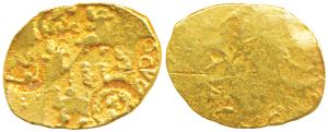 Chalukyas of Kalyana, Jayasimha II Jagadekamalla, Gold Pagoda, 3.76g, Punch-marked type, f