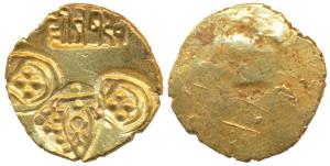 Paramaras of Vidarbha, Jagadeva (c. 12th century), Gold Pagoda, 3.7g, punches of temple sh