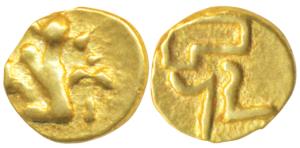 Eastern Gangas of Orissa (c. 13th century), Gold Ganga Fanam, 0.37g, Uncertain ruler readi