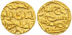 Taj-ud-Din Firuz Shah (AH 800-825, 1397-1422 AD), Gold Tanka, Mintless type, al-mustansir 
