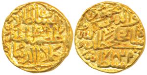 Ala al-Din Mahmud Shah I (AH 839-873, 1436-1469 AD), Gold Tanka, 11g, Mintless type, obv. 