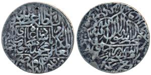 Humayun (AH 937-947, 1530-1540 AD), Silver Shahrukhi, 4.72g, Agra Mint, Kalima within circ