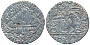 Akbar, Silver Rupee, 10.51g, Jaunpur Mint, Kalima within diamond shape enclosure, AH 966, 