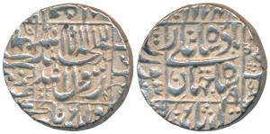 Shah Jahan, Silver Rupee, 11.56g, Surat Mint, AH 1066/29, legend within square area (KM 23
