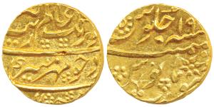 Aurangzeb, Gold Mohur, 11.06g, Surat Mint, RY 19 (KM 315.45). Nice mint luster, slight tes