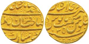 Muhammad Shah, Gold Mohur, 10.89g, Dar-ul-Khilafat Shahjahanabad Mint, AH 11XX/25, Sahib-i