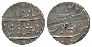 Shah Jahan III (AH 1173-1174, 1759-1760 AD), Silver Rupee, 11.57g, Surat Mint, AH 1180/Ahd