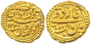 Tipu Sultan, Gold Pagoda, 3.39g, Patan Mint, the denomination Faruqi and mint name with RY