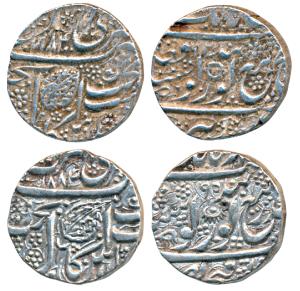 Amritsar Mint, Silver Rupee, 11.11g, Nanakshahi couplet, VS 1884/92 and 1884/95 (KM 22.2).