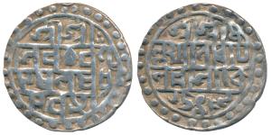 Lakshmi Narayan (SE 1509-1549, 1587-1627 AD), Silver Tanka, SE 1509, CB 98, Bengali script
