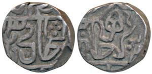 Daulat Rao (AH 1209-1243, 1794-1827 AD), Silver ½ Rupee, 5.39g, Narwar Mint, in the name o